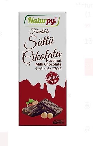 Naturpy Glutensiz Fındıklı Sütlü Çikolata 100 Gr. (1 Adet)