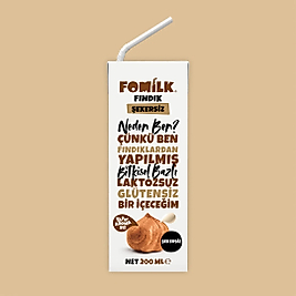 Fomilk Bitkisel Bazlı Şekersiz Fındık İçeceği 200ml
