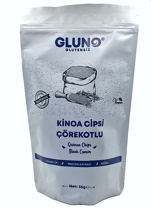 Gluno Glutensiz Çörek Otlu Kinoa Cipsi 35Gr