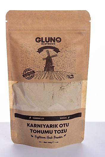 Gluno Glutensiz Karnıyarık Otu Tohumu Tozu - Psyllium 100g