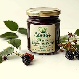 ElifCandar Doğal Katkısız Şekersiz Böğürtlen Reçeli (220 gr.)